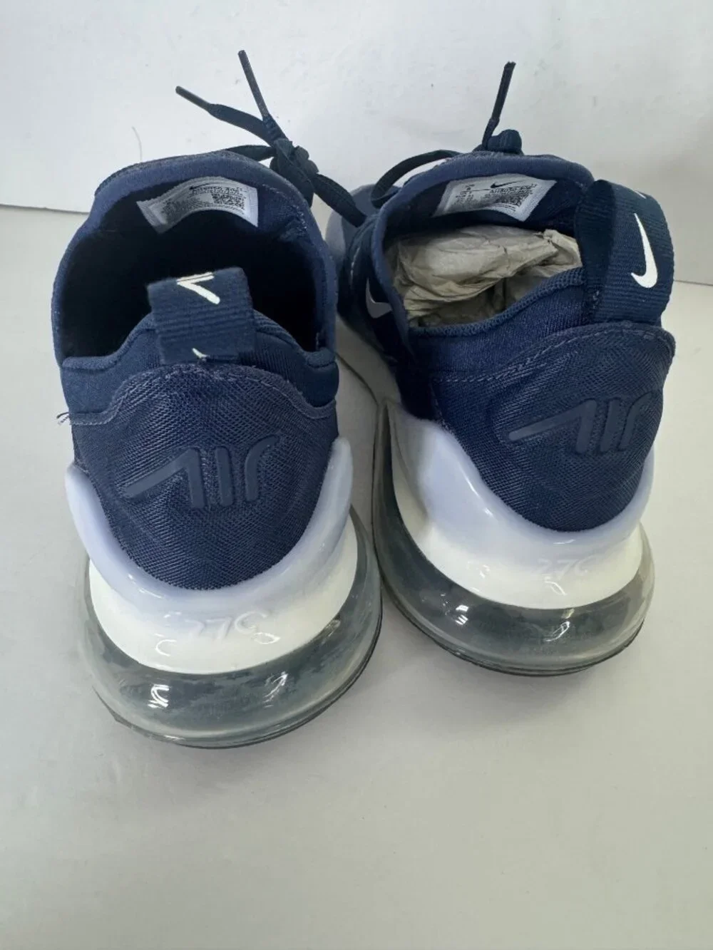NIB Nike Air Max 270 Navy White Sneakers Mens Size US 8 EU 41